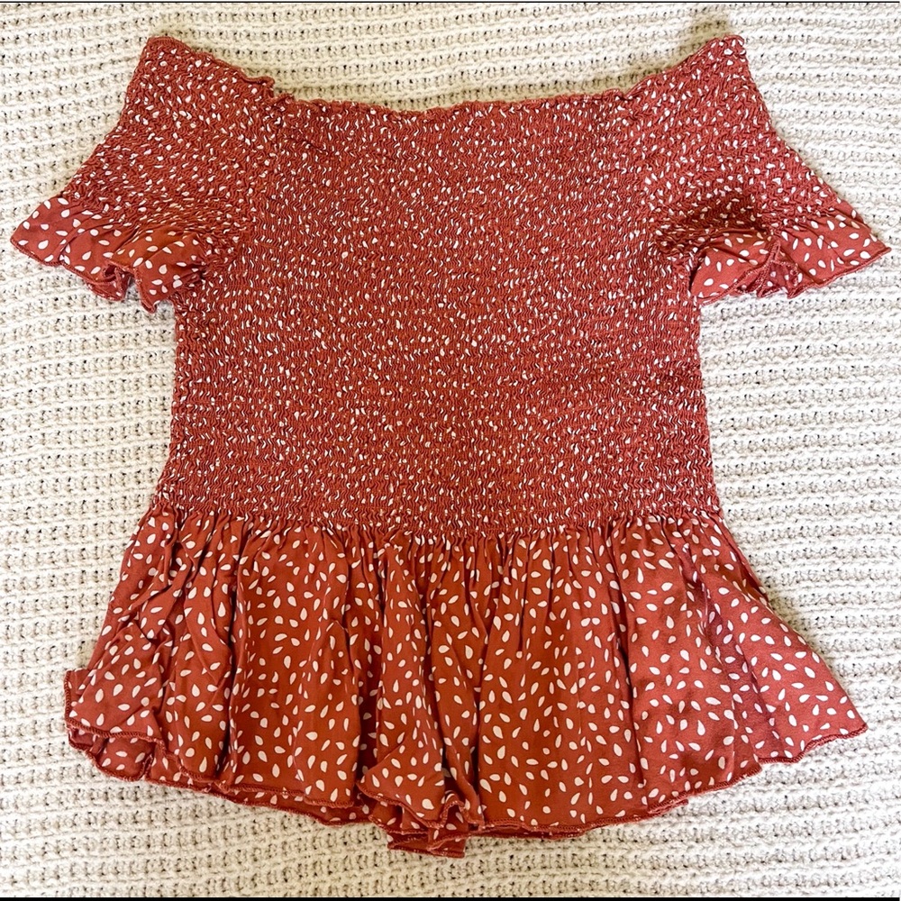 Off The Shoulder Ruffle Bottom Top